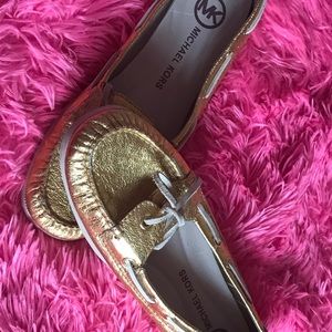 Gold Michael Kors slip on shoes